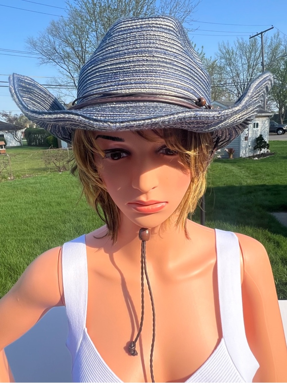 Sunday Afternoons Vineyard Hat with Decorative Bead Trim - Size L